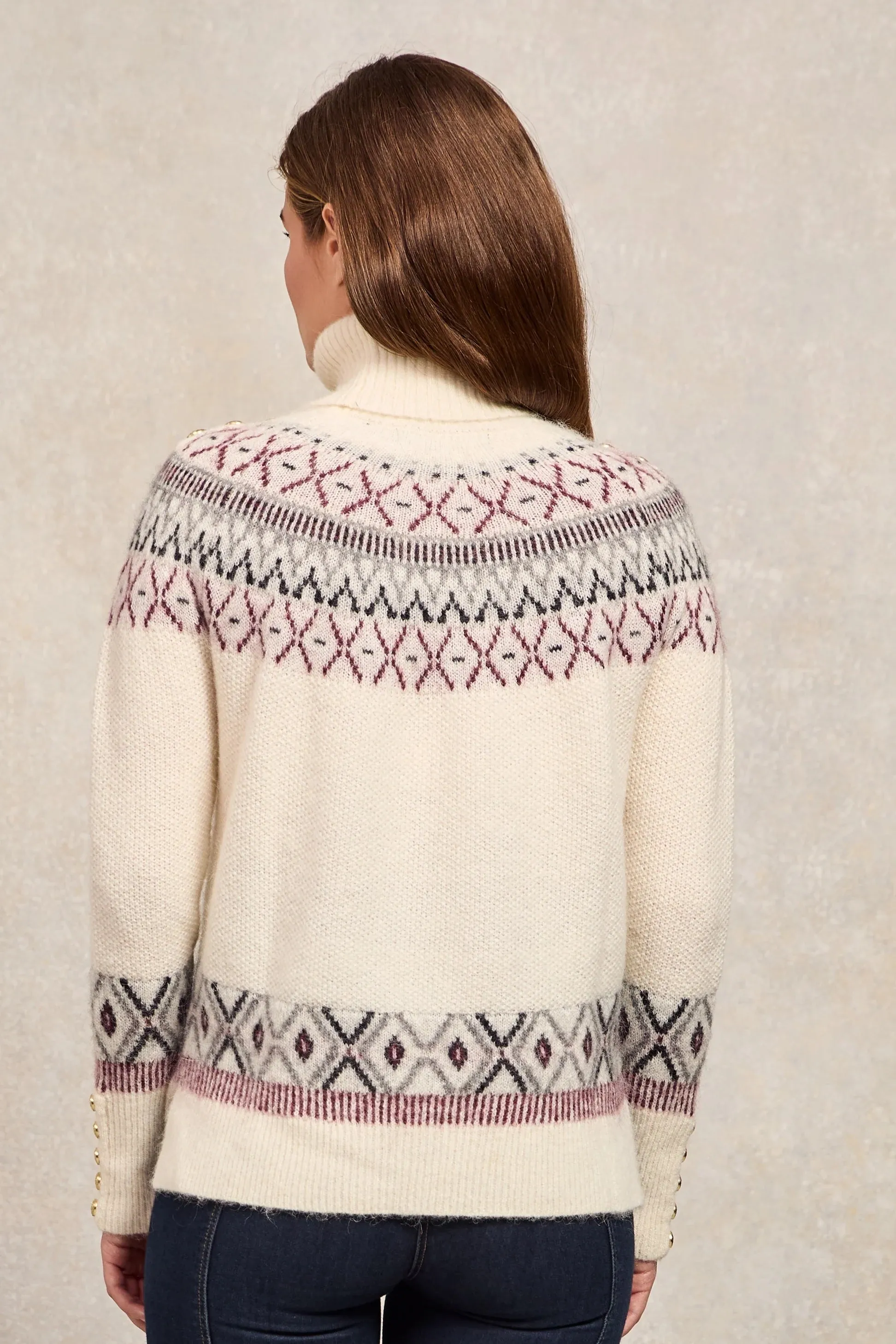 Holland Cooper Fairisle Knitwear in Cream