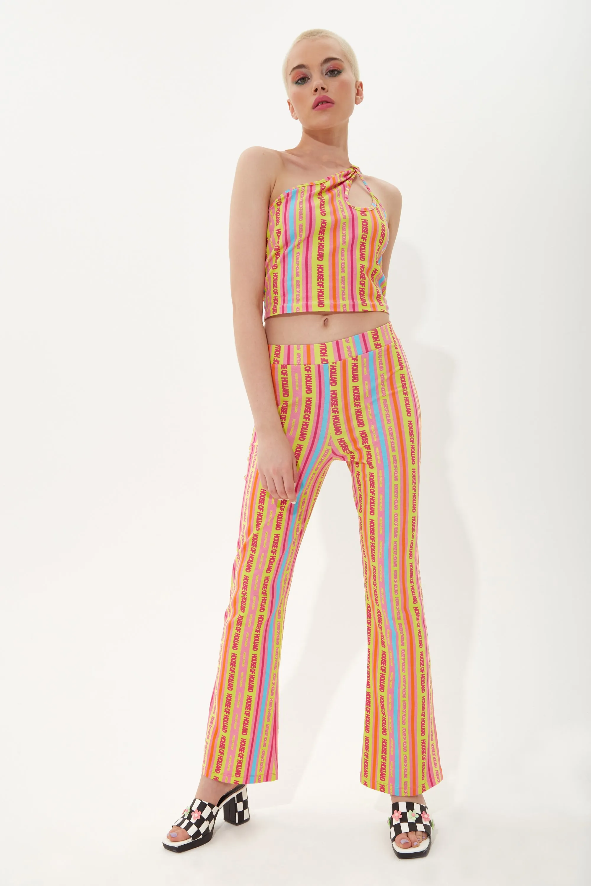 House Of Holland Multicolour Striped Jersey Trousers