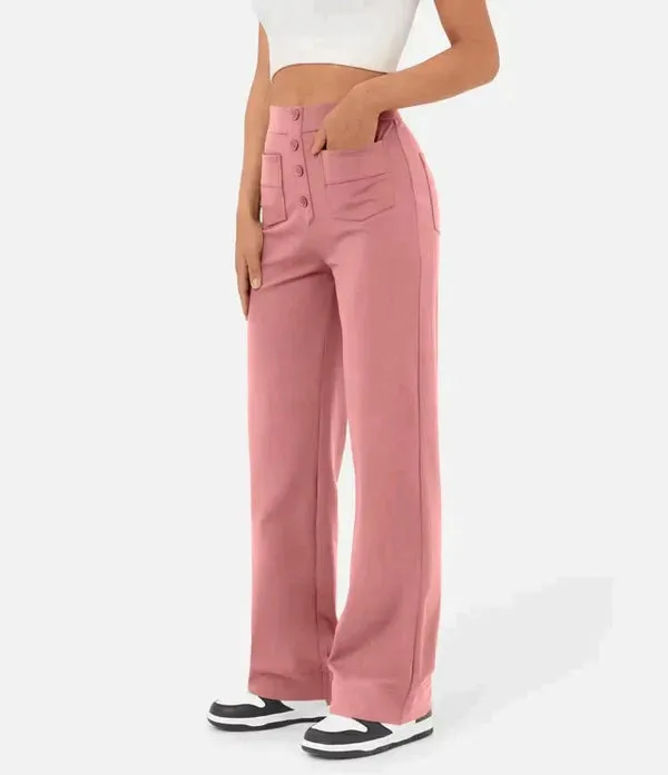 Indira - High Waisted Elastic Pants