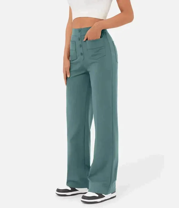 Indira - High Waisted Elastic Pants