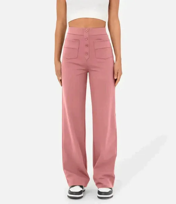 Indira - High Waisted Elastic Pants