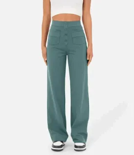 Indira - High Waisted Elastic Pants