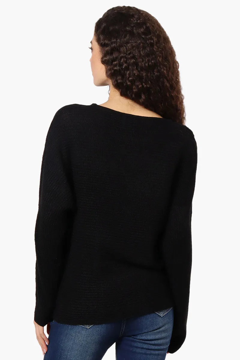 International INC Company Ribbed Pullover Sweater - Black