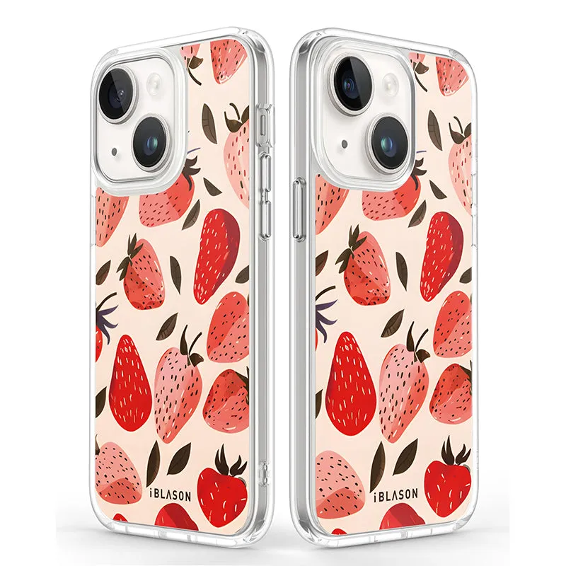 iPhone 14 Halo MagSafe Cute Phone Case - Strawberries