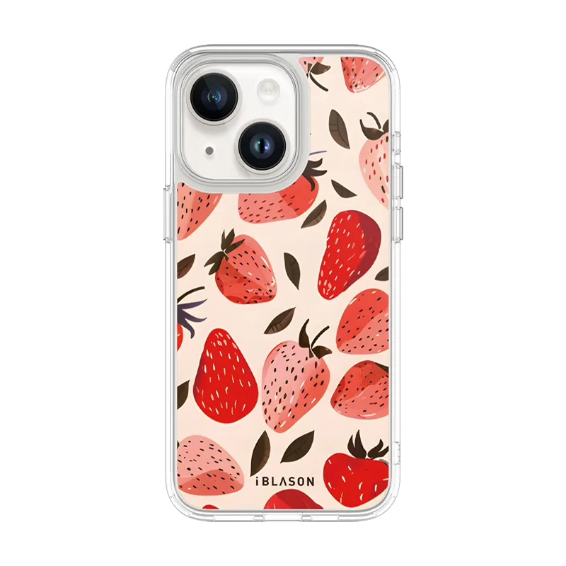 iPhone 14 Halo MagSafe Cute Phone Case - Strawberries