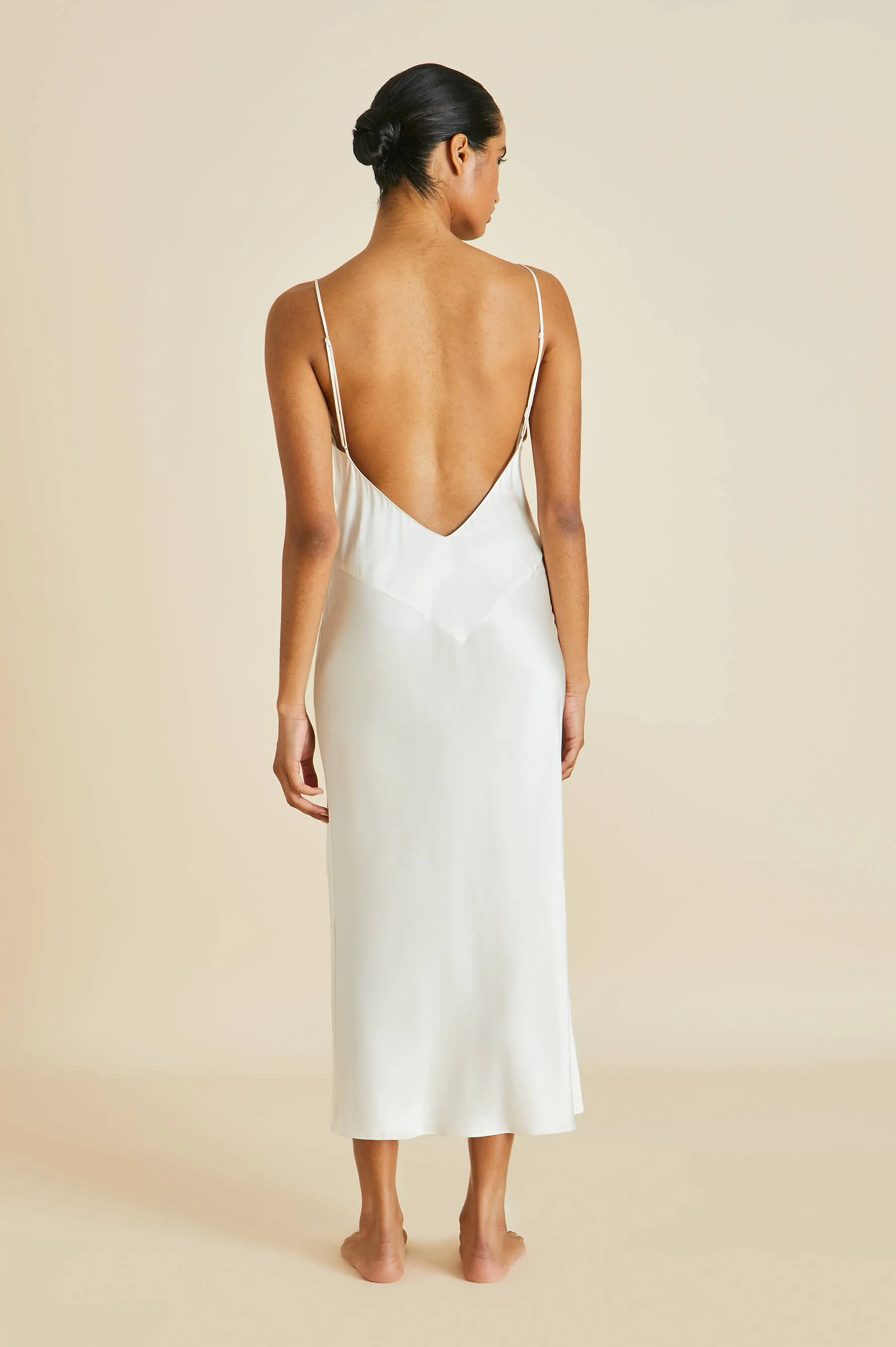 Issa Ivory Silk Satin Slip Dress