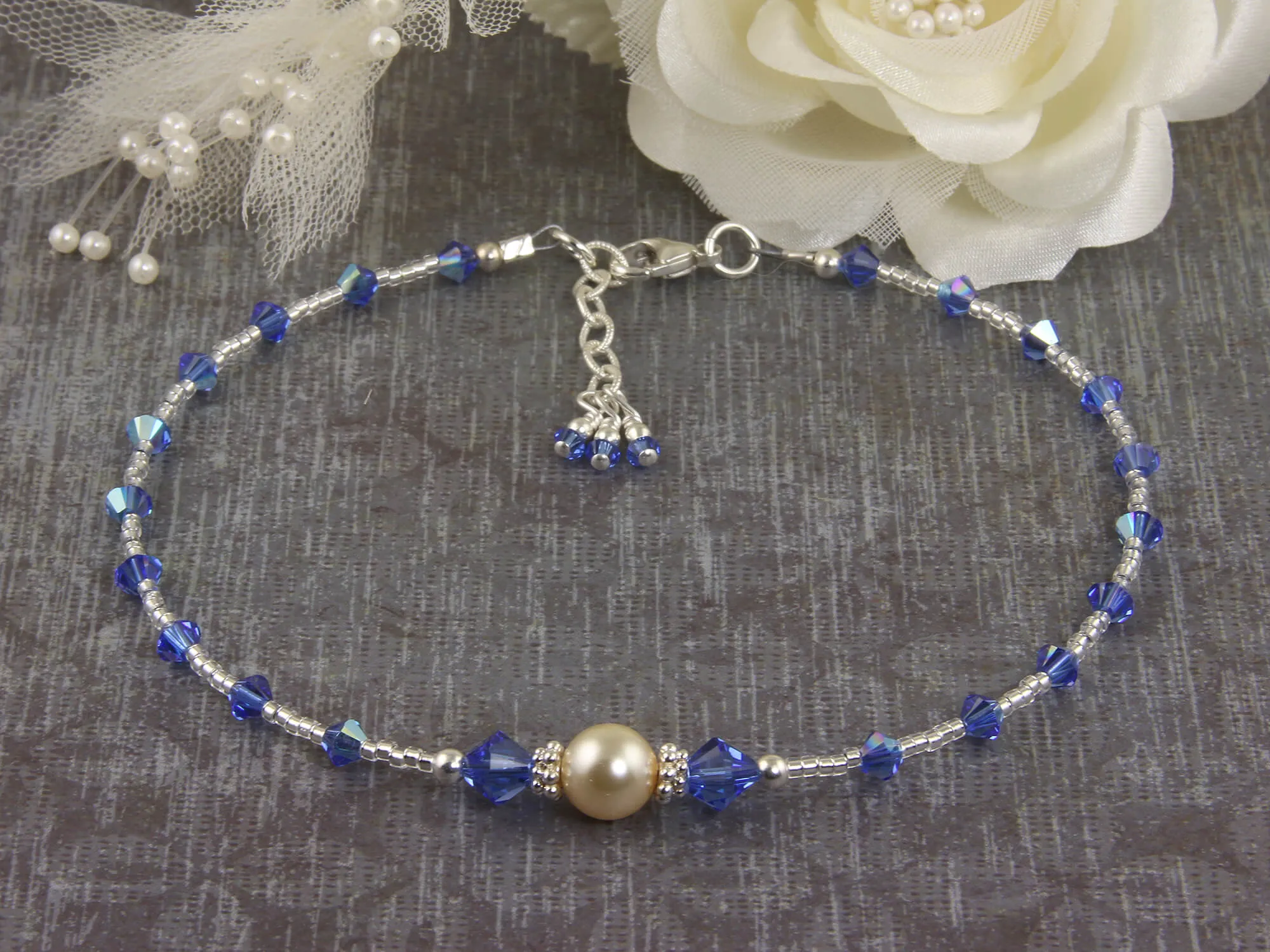 J'adore - Something Blue Wedding Sapphire Anklet