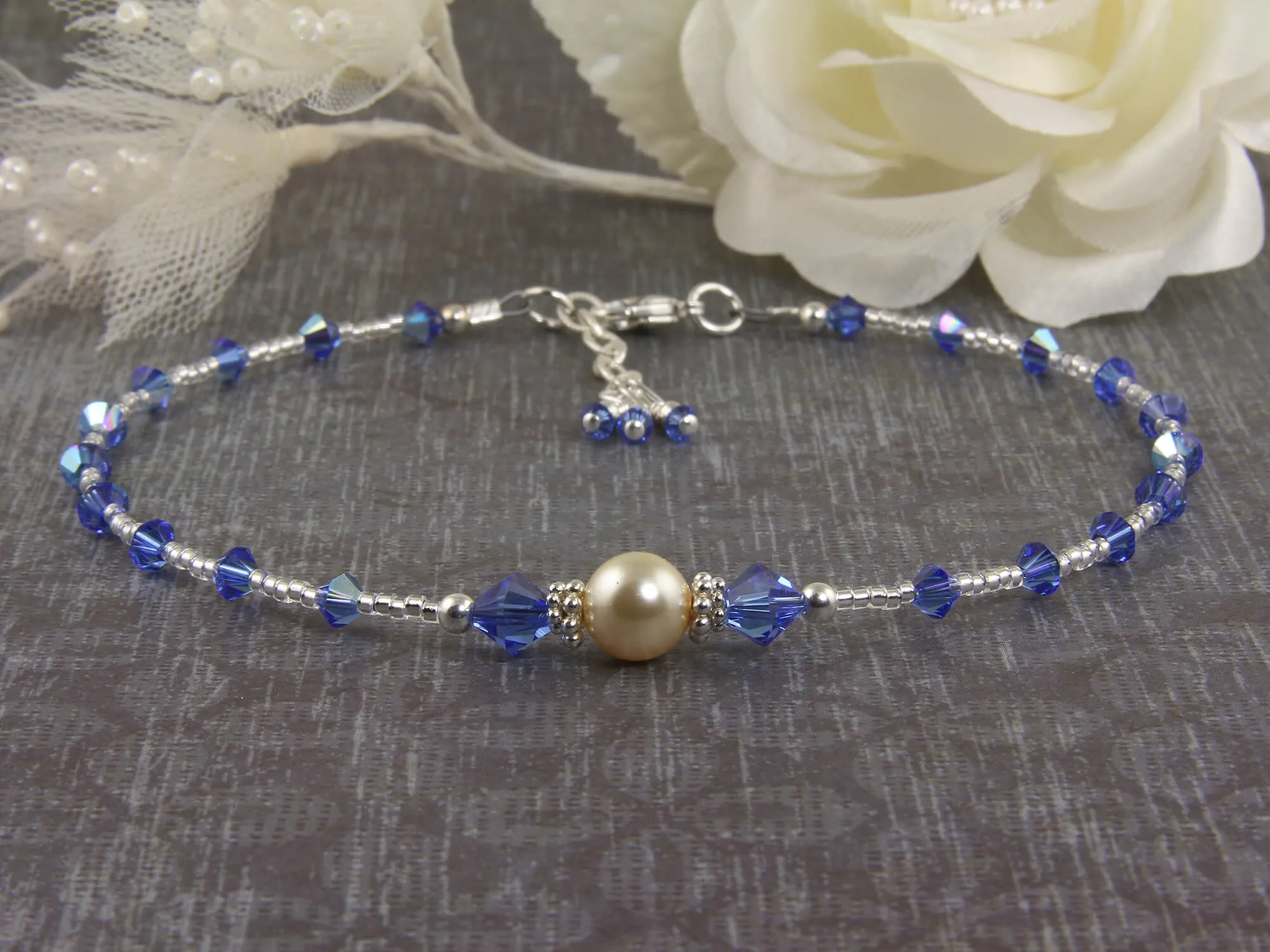 J'adore - Something Blue Wedding Sapphire Anklet