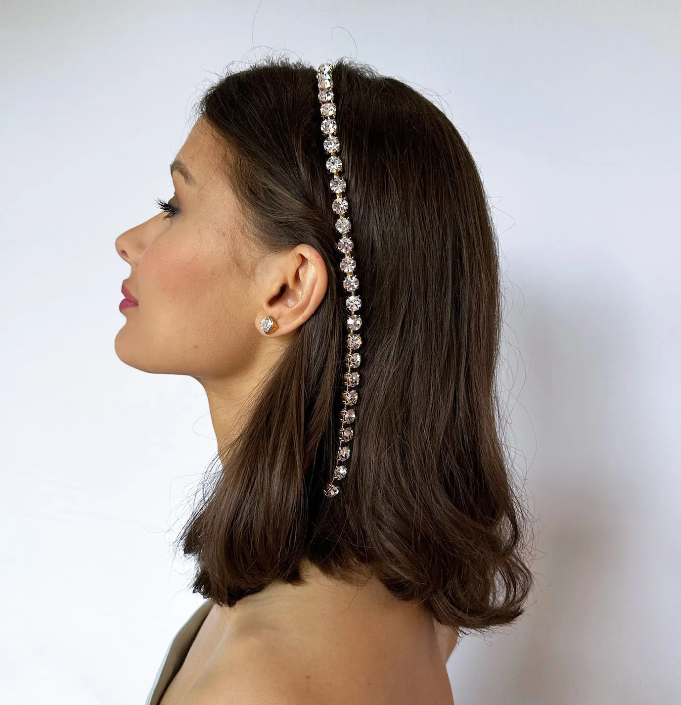 JOSEPHINA MAGNUS SWAROVSKI DROP CHAIN HEADBAND