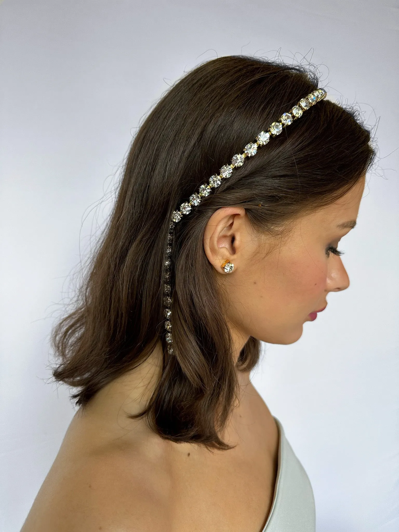 JOSEPHINA MAGNUS SWAROVSKI DROP CHAIN HEADBAND