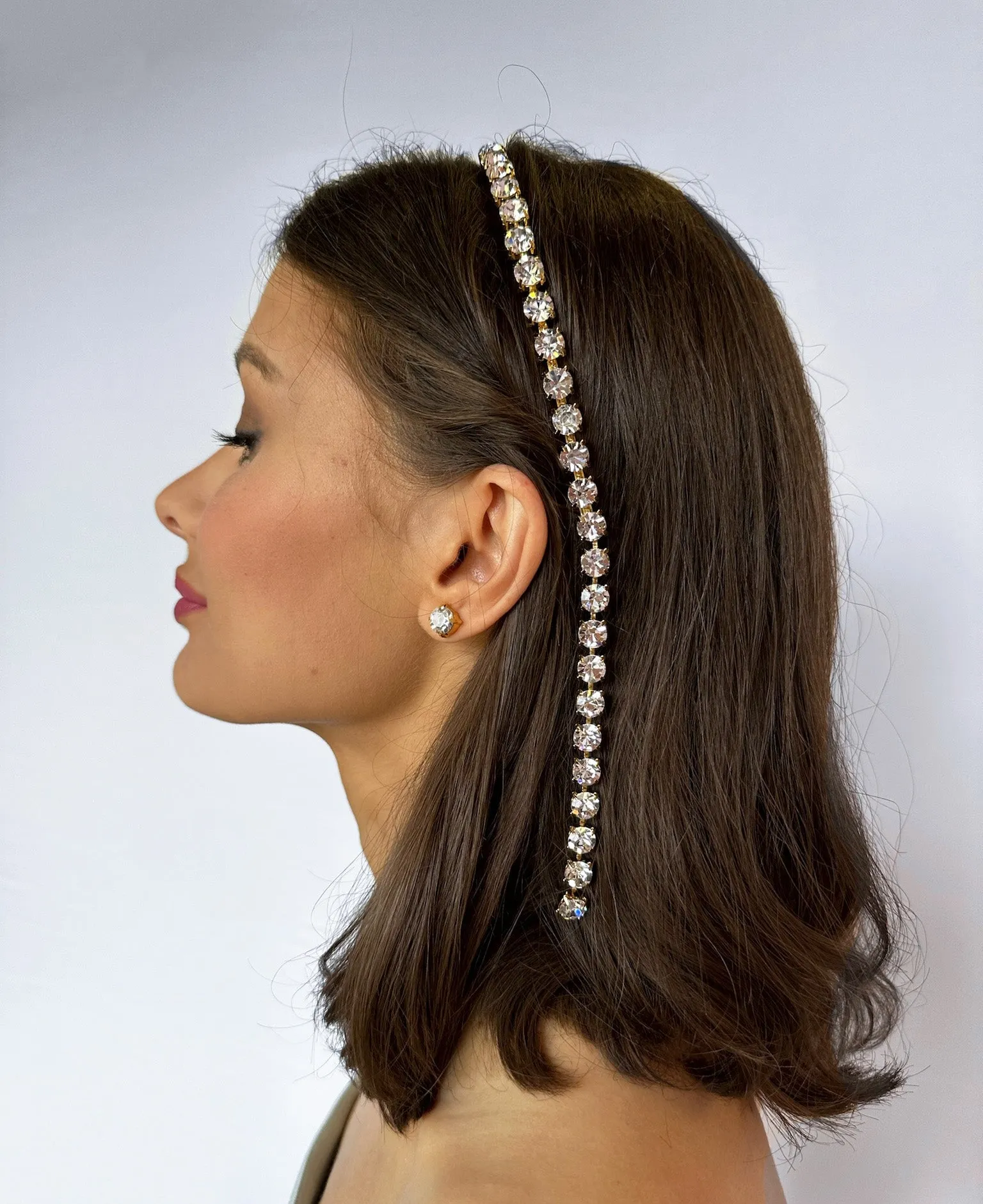 JOSEPHINA MAGNUS SWAROVSKI DROP CHAIN HEADBAND