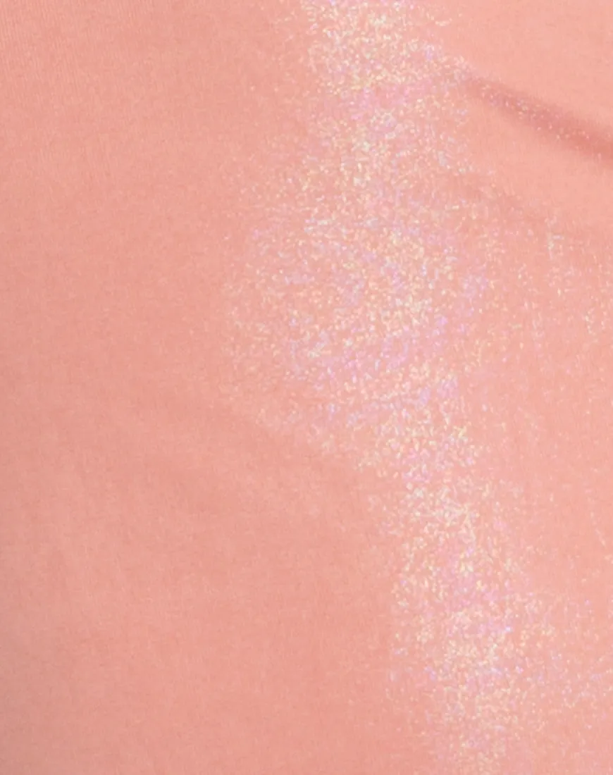 Kate Slip Dress in Peach Blush Pearlescent Shimmer