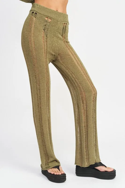 LADDERED HIGH WAIST FLARE PANT