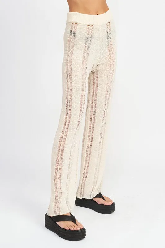 LADDERED HIGH WAIST FLARE PANT