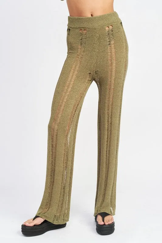 LADDERED HIGH WAIST FLARE PANT