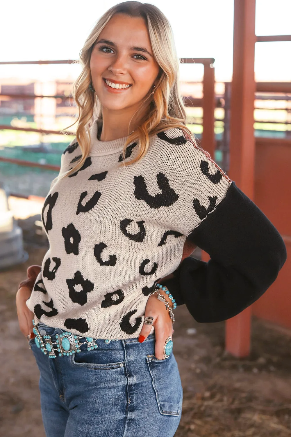 Leopard Print Pullover Sweater