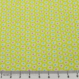 Lime Minimal Floral Cotton Print