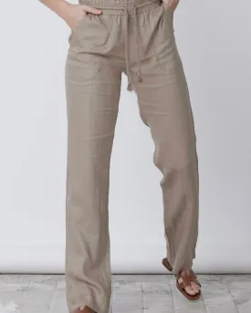 Linen Pants Low-Waisted Mocha