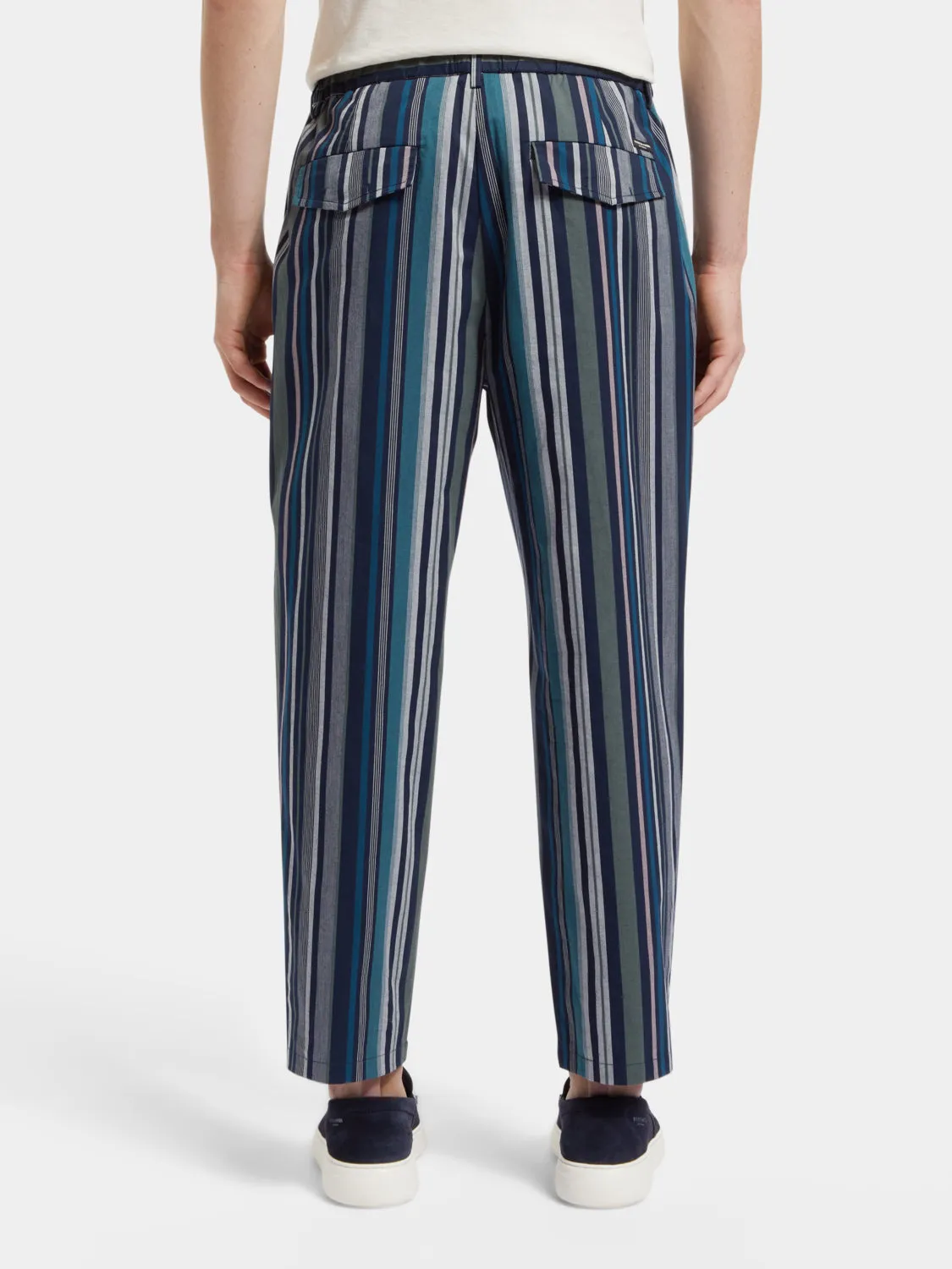 Loose-fit striped chinos