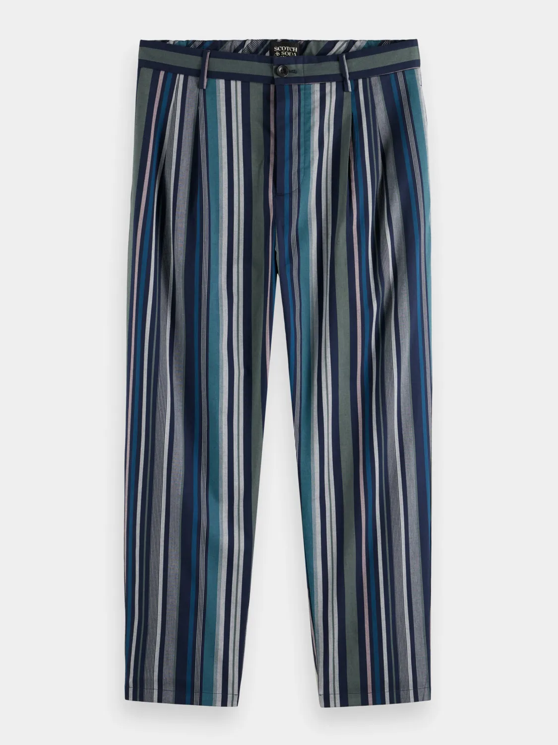 Loose-fit striped chinos