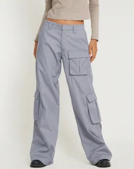 Lovis Low Rise Cargo Trouser in Grey