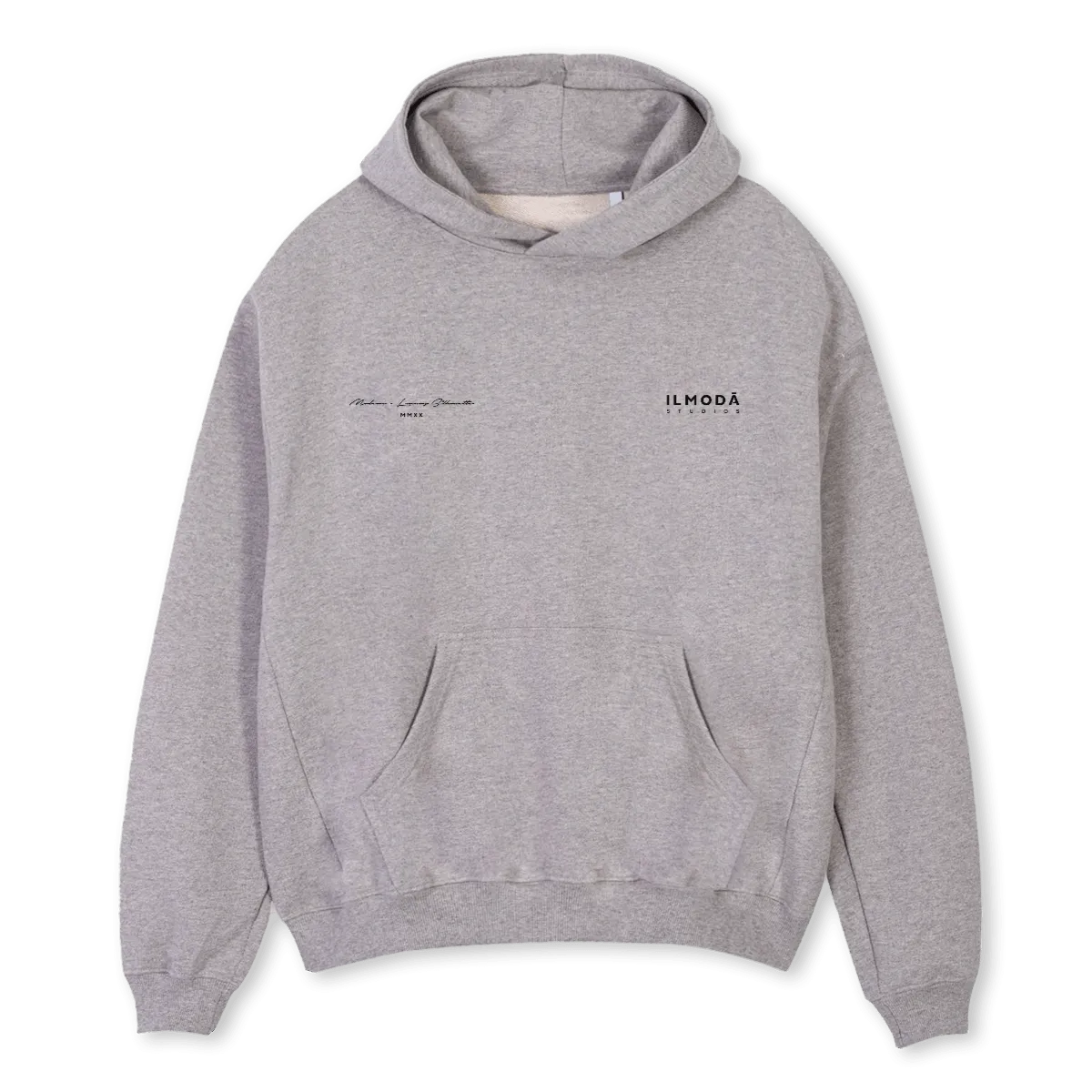 M H GREY Grey Marl Oversized Hoodie.