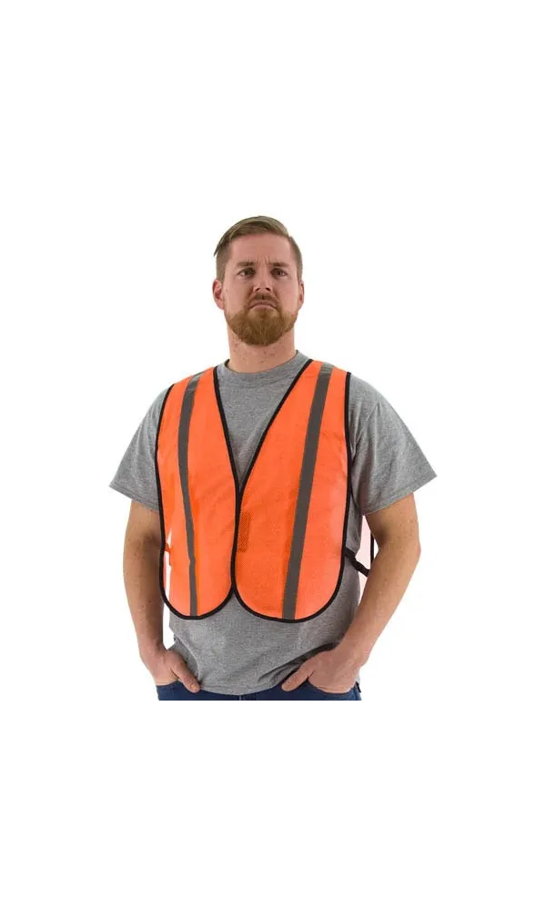 Majestic 75-3004 Orange Site Safety Vest Mesh Non ANSI (50 Vests)