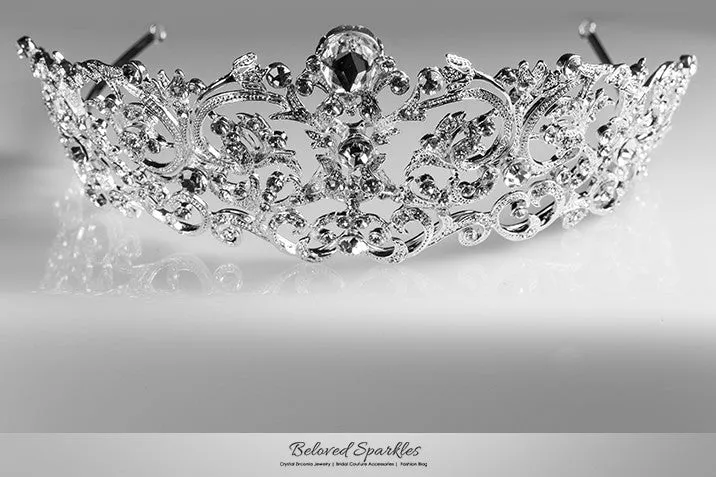 Matilda Victorian Romantic Silver Tiara | Swarovski Crystal