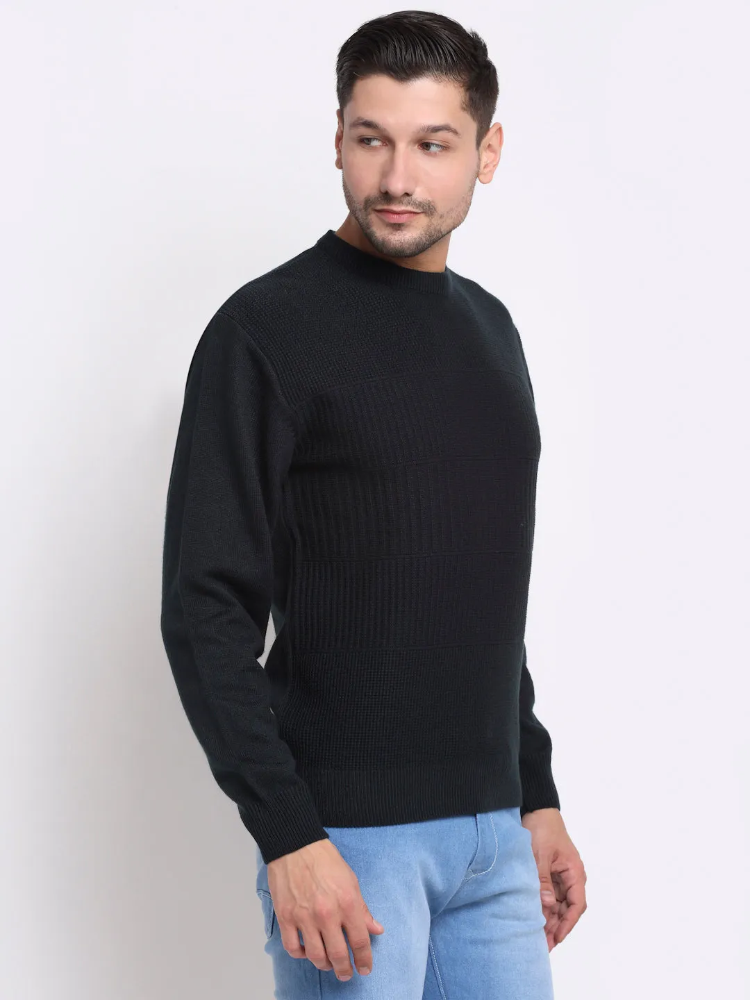 Men Grey Pullover Sweater