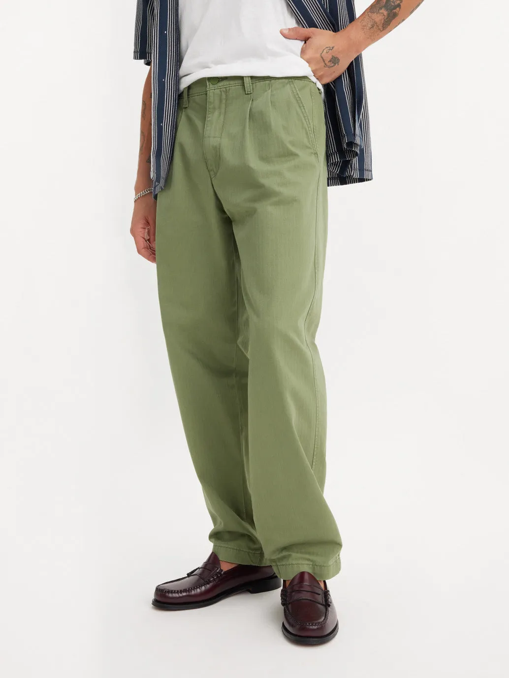 Men's Olive Regular Fit Chinos