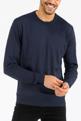 Mens Solid Color Round Neck Sweaters