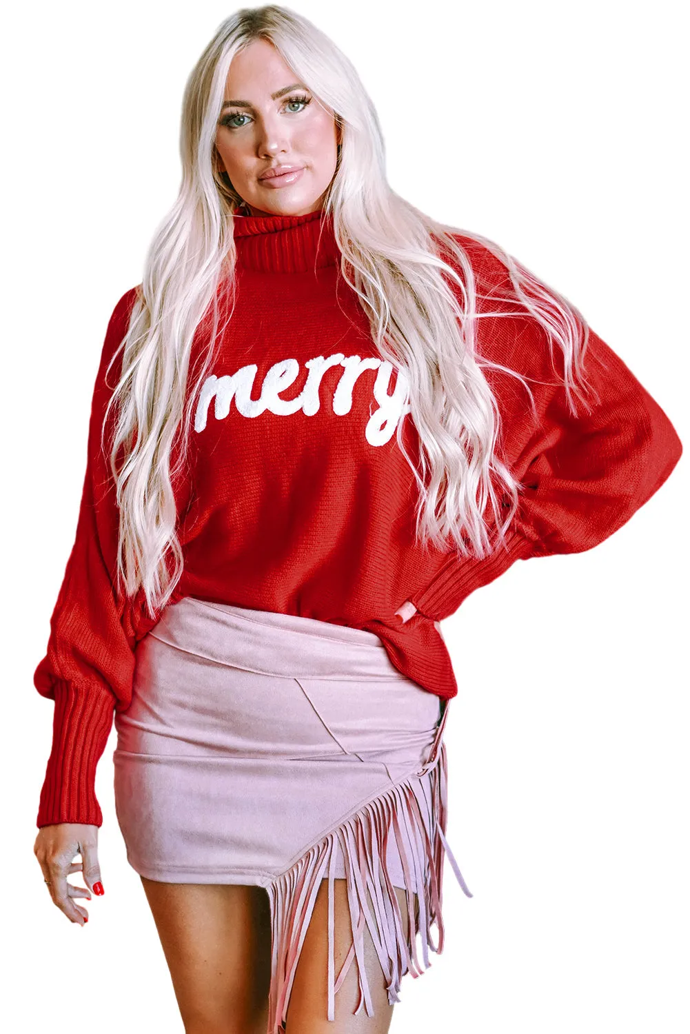 Merry Letter High Neck Sweater