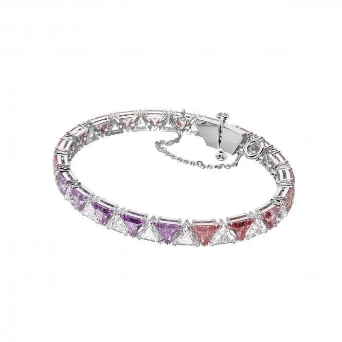 Millenia Triangle Swarovski Zirconia Pink Rhodium Plated Bracelet 5614928