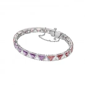 Millenia Triangle Swarovski Zirconia Pink Rhodium Plated Bracelet 5614928