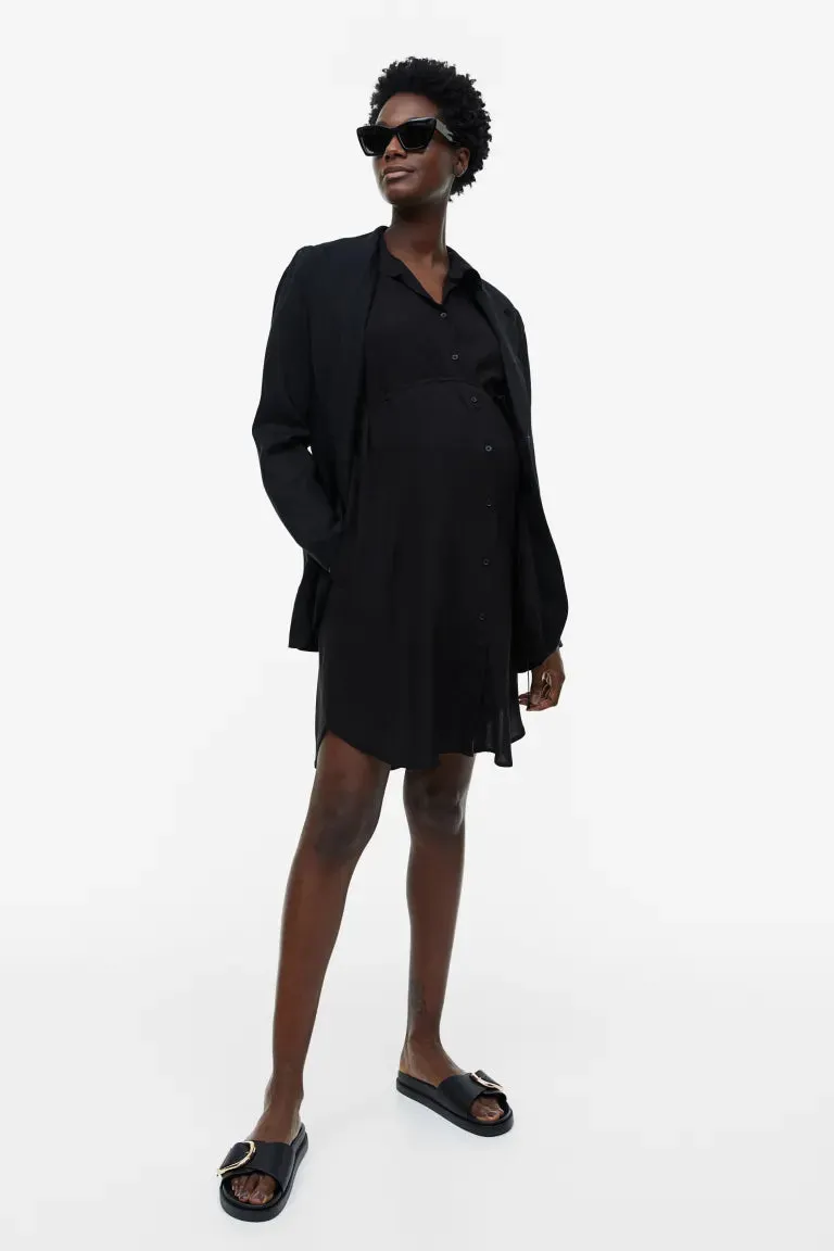 Mom blouse dress with belt H&M, black