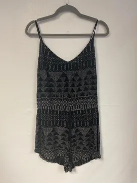 Monochrome aztec playsuit, H&M, Size 10 (Viscose)