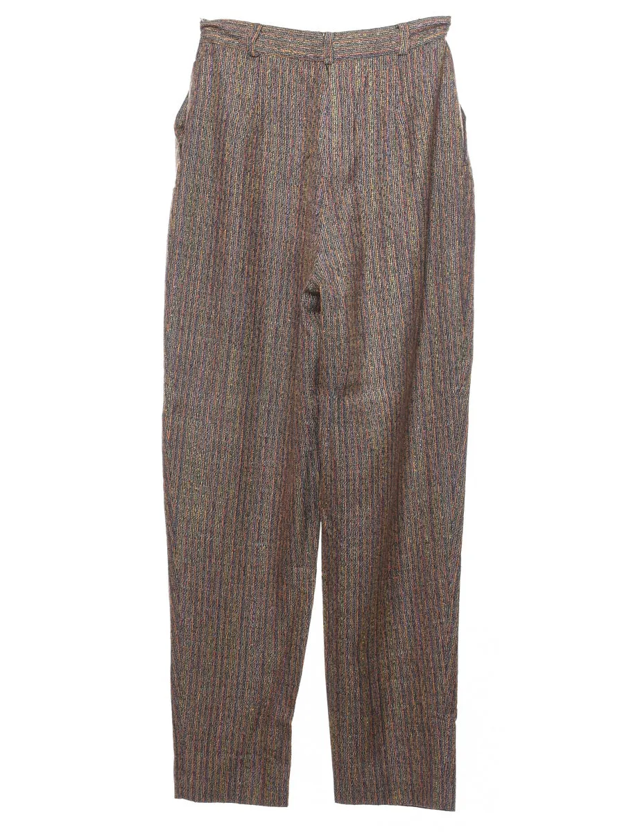 Multi-colour Pinstriped Trousers - W26 L30