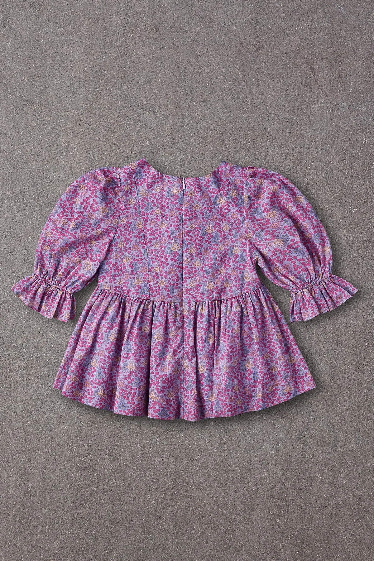 Nellystella Naomi Girls Blouse - Blooming Hearts Blue Yonder