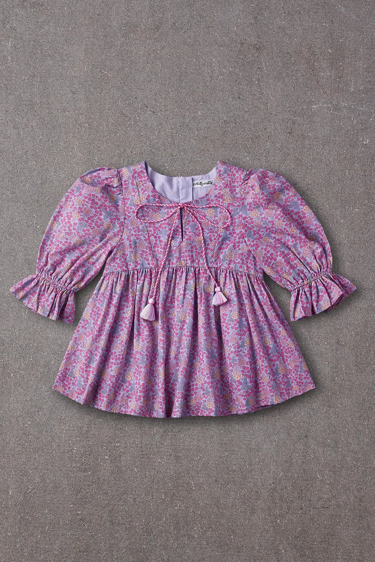 Nellystella Naomi Girls Blouse - Blooming Hearts Blue Yonder