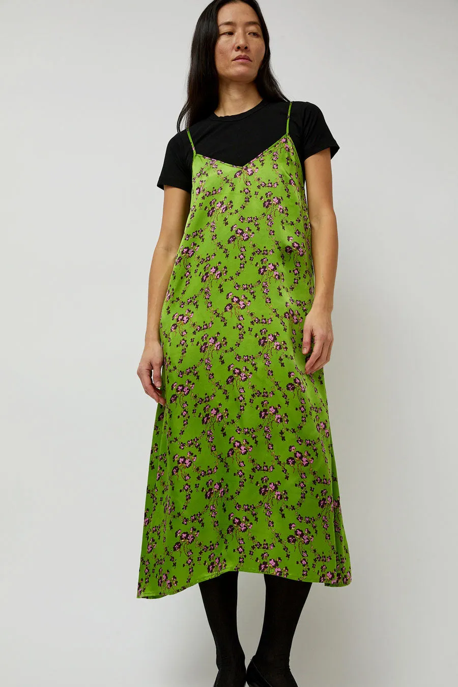 No.6 Sam Slip Dress in Green Trellis