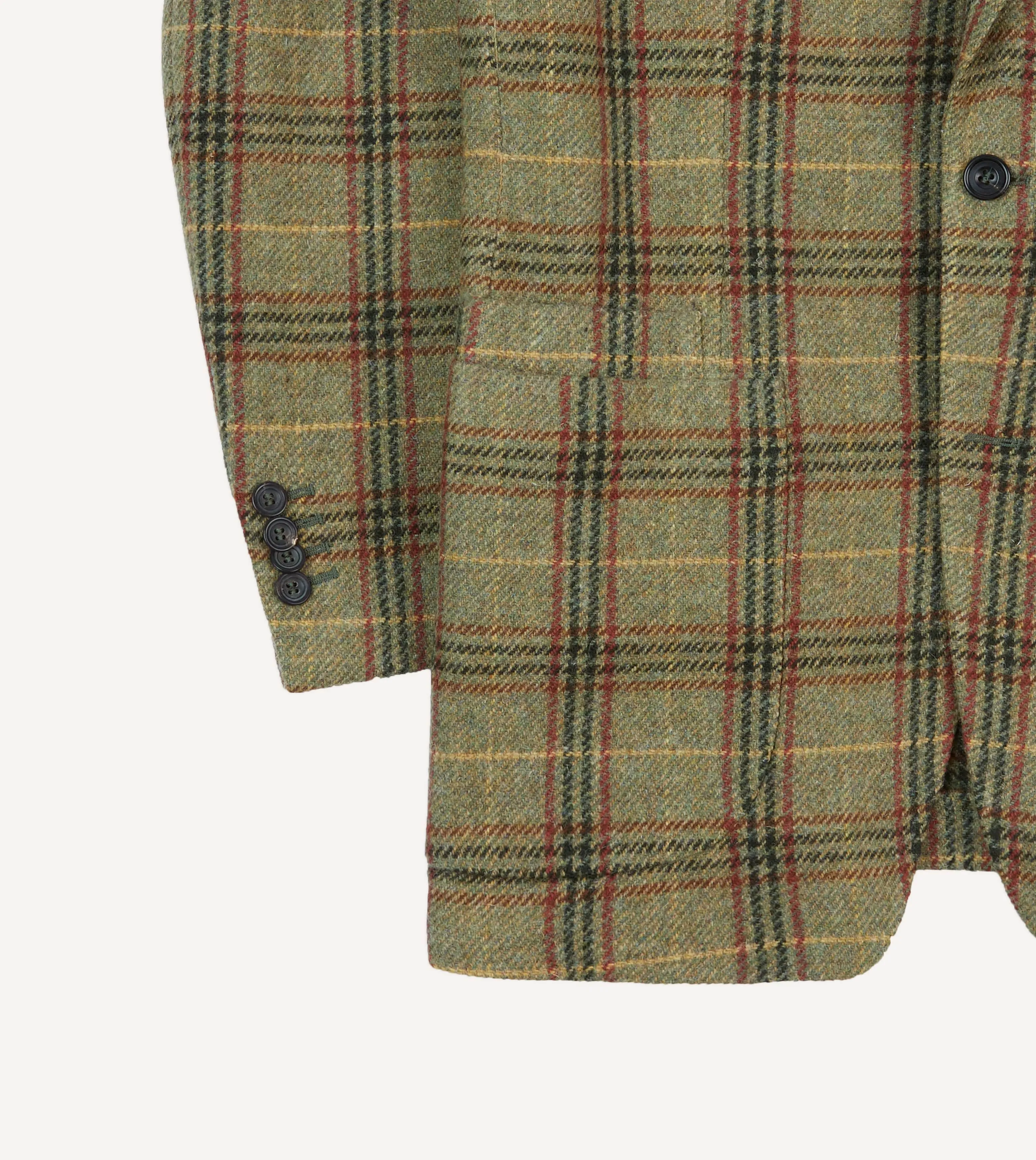 Olive Check Tweed Blazer