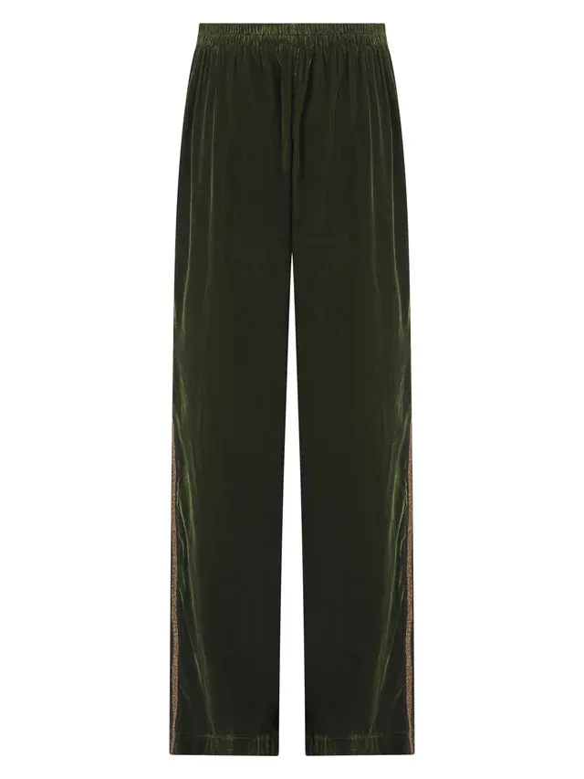 Phoenix Velvet Trousers in Luxe Green