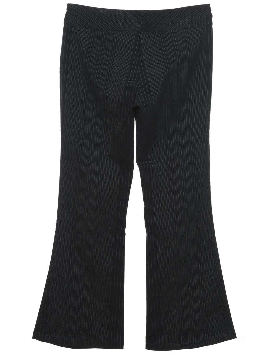 Pinstripes Black Trousers - W32 L29