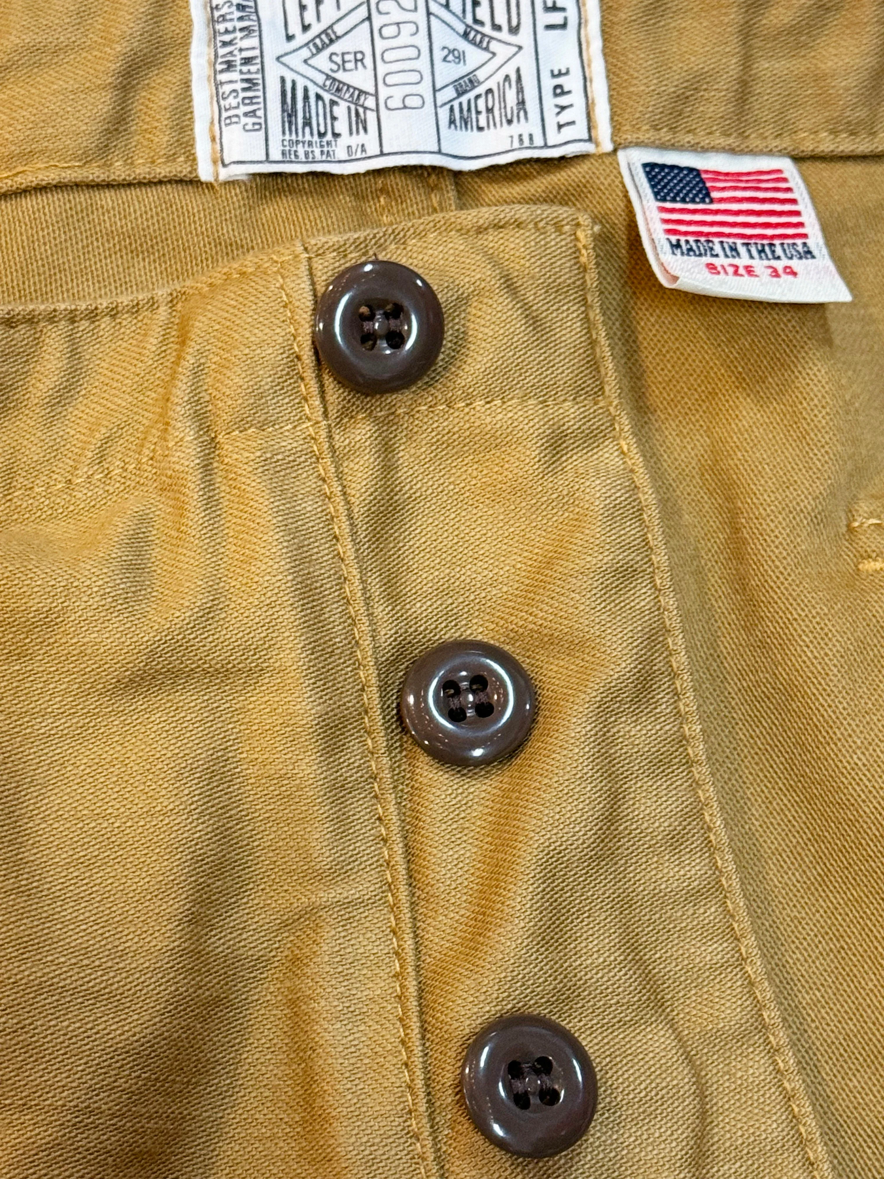 Pre Order - 107 60's era GI chinos in 12 oz West Point Khaki Baker Back Cotton Satin ETA mid to end January