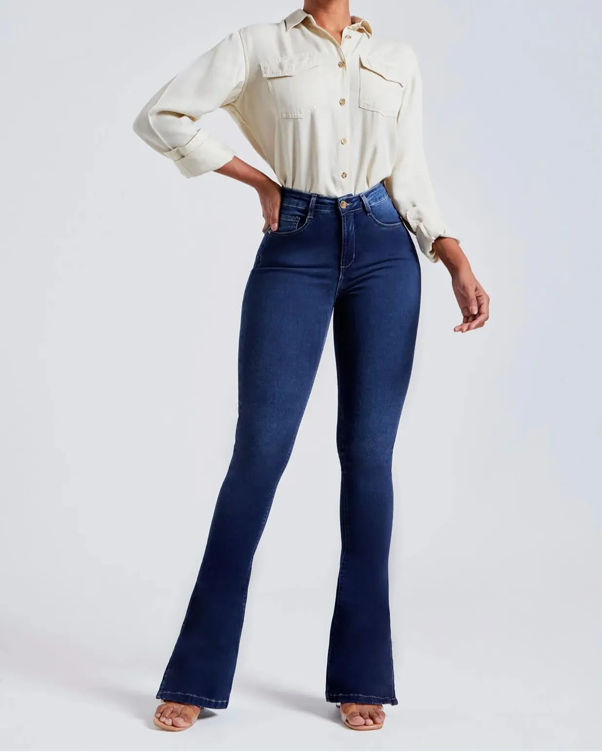 Revolutionary Dark Flare Shaping Jeans