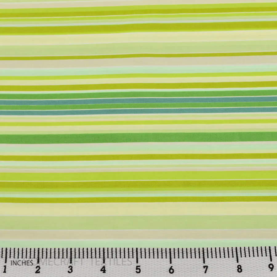 Seafoam Multi Stripe Cotton Print