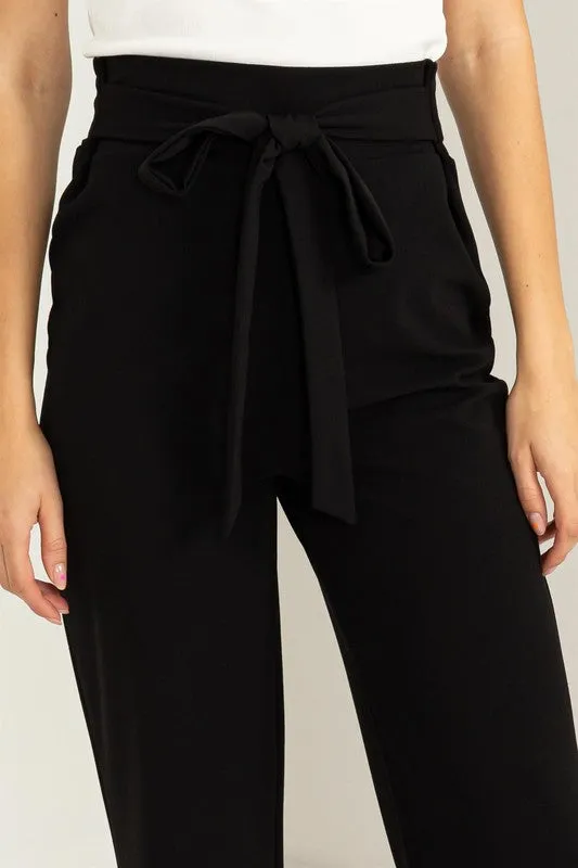 Seeking Sultry High-Waisted Tie Front Flared Pants