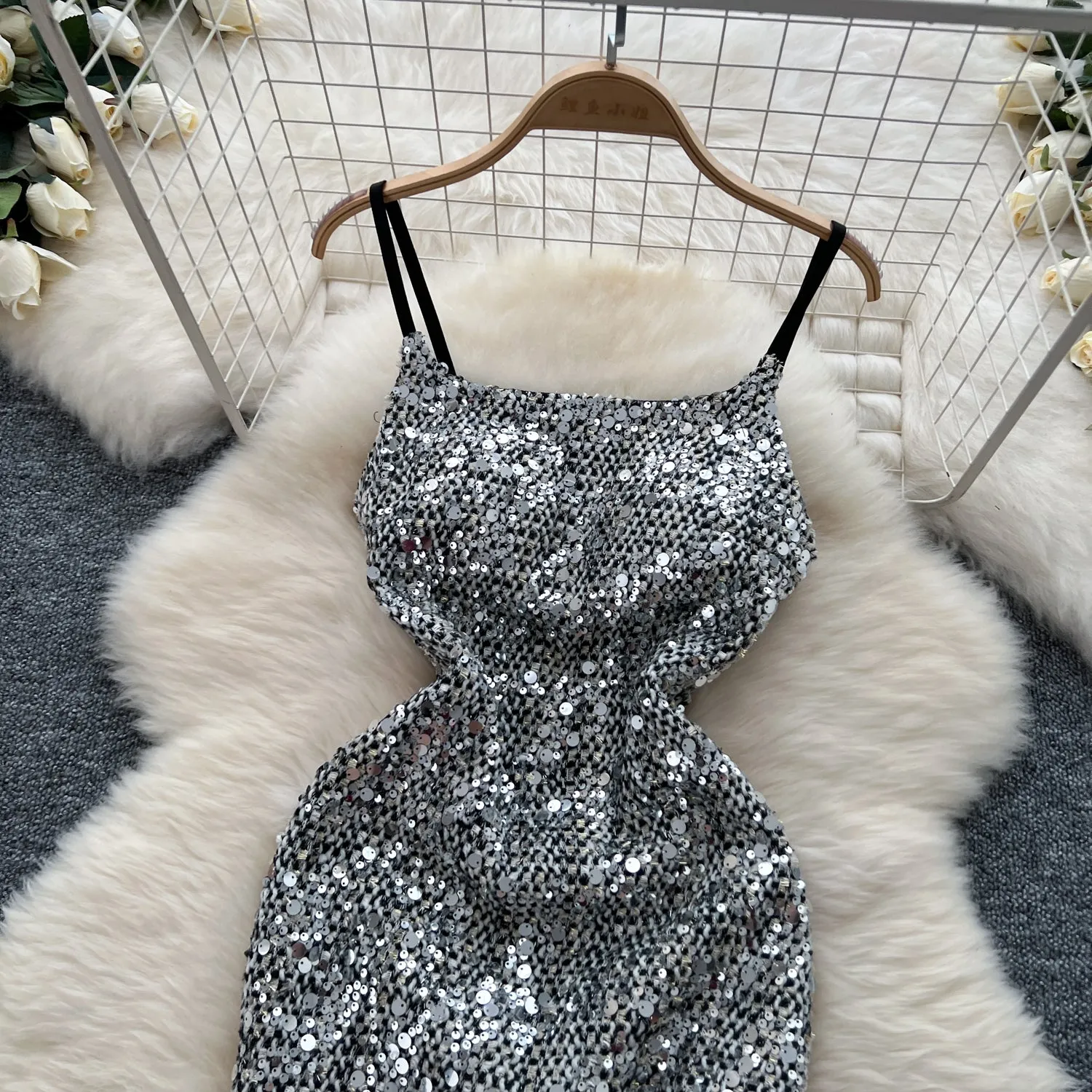 Sexy Sequined Waist-slimming Slip Dress