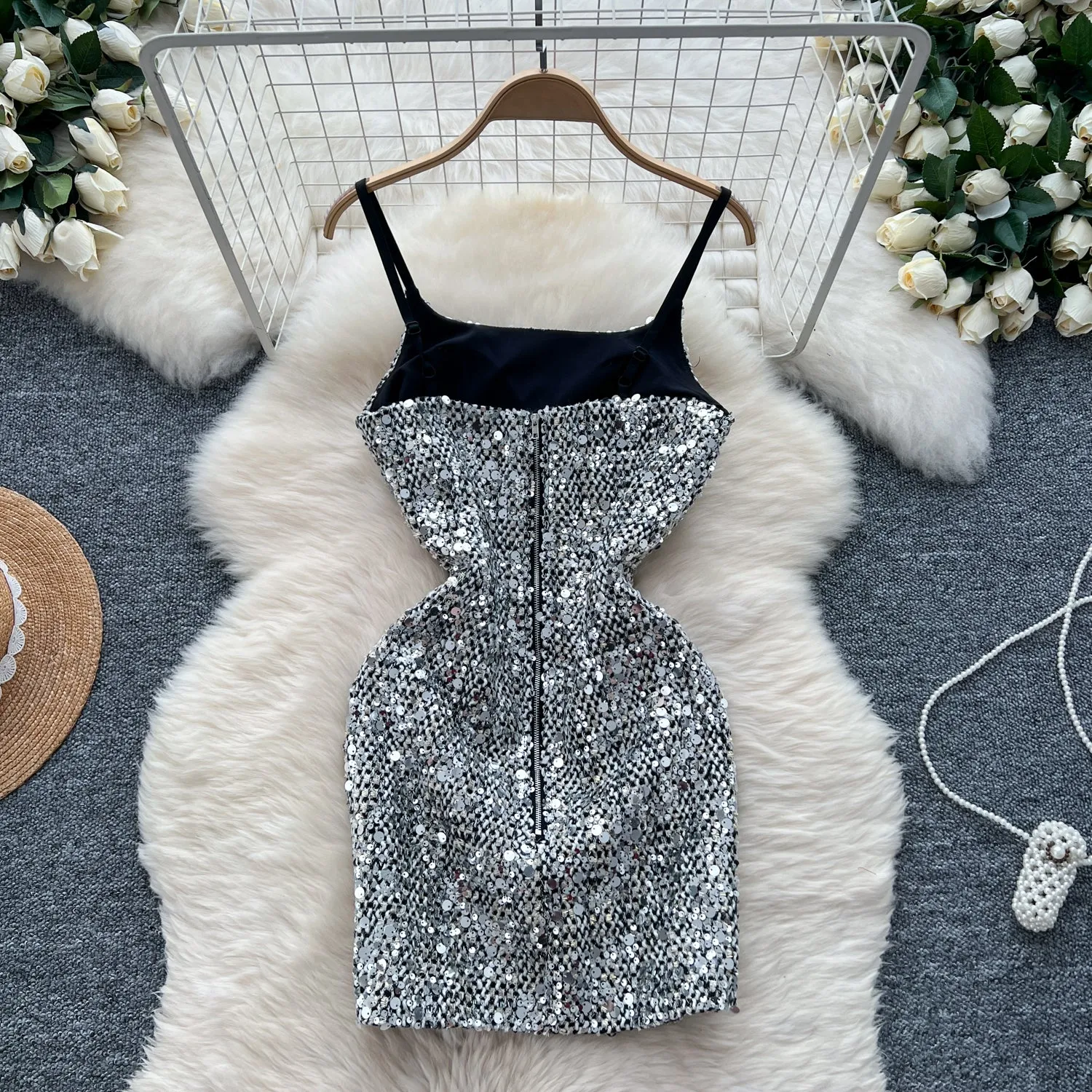 Sexy Sequined Waist-slimming Slip Dress