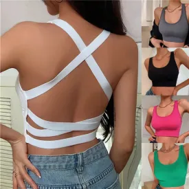 Sexy Women Vest Crop Top Sleeveless Backless Camisole